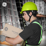 hi-vis lime | GH326HN vented cap style hard hat with chin strap | Vented Cap Style Hard Hat — GE PPE GH326, ANSI Z89.1-2014 Type 1 Class C | GH326HN
