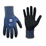 l, 1 Pack | front and back view of protective work gloves | Micro Foam Nitrile Dipped Cut Level 4 Gloves — GE PPE GG224, Cut Resistant | GG224LC