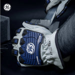m, 1 Pack | bottom sole and palm close-up view | A7 Cut & Impact Resistant Driver Gloves — GE PPE GG421, Leather | GG421MC