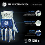 2xl, 1 Pack | flat lay with feature callouts highlighted | A7 Cut & Impact Resistant Driver Gloves — GE PPE GG421, Leather | GG4212XLC