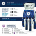 l, 1 Pack | front view showing protection standards | A7 Cut & Impact Resistant Driver Gloves — GE PPE GG421, Leather | GG421LC