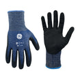m, 1 Pack | front and back view of work gloves | Micro Foam Nitrile Dipped Cut Level 4 Gloves — GE PPE GG224, Cut Resistant | GG224MC