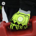 m | palm side detail on red surface | Hi-Vis TPR Impact Resistant Cut A4 Work Gloves — GE PPE GG422, Impact Resistant | GG422MC