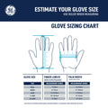 m | glove sizing chart with measurement guide | Hi-Vis TPR Impact Resistant Cut A4 Work Gloves — GE PPE GG422, Impact Resistant | GG422MC