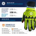 m | palm view showing protective impact padding | Hi-Vis TPR Impact Resistant Cut A4 Work Gloves — GE PPE GG422, Impact Resistant | GG422MC