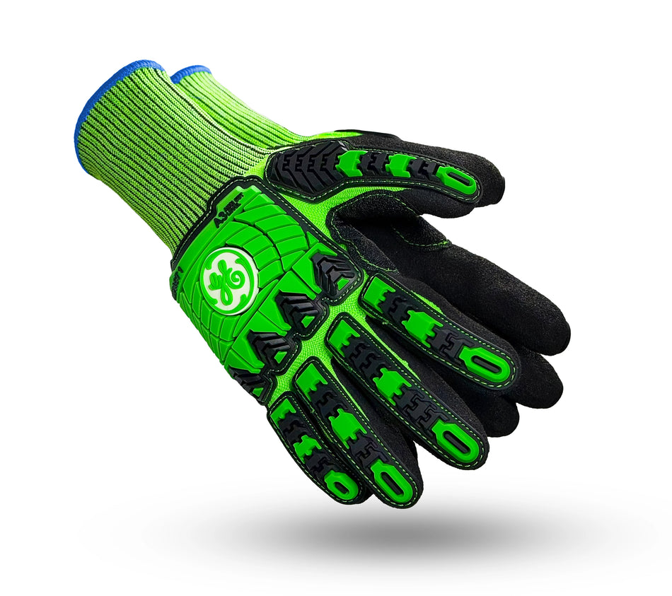 m | palm-side view showing protective padding detail | Sandy Nitrile TPR Impact Work Gloves — GE PPE GG240, Impact Resistant | GG240MC