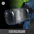 one size | model wearing knee pads on knees | PVC Cap Pro Knee Pads — GE PPE GR551, Ergonomic Fit | GR551