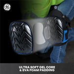 one size | model wearing knee pads on knees | PVC Cap Pro Knee Pads — GE PPE GR551, Ergonomic Fit | GR551