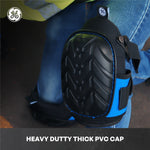 one size | side view worn on person kneeling | PVC Cap Pro Knee Pads — GE PPE GR551, Ergonomic Fit | GR551