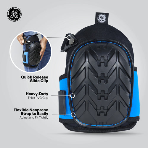 PVC Cap Pro Knee Pads — GE PPE GR551, Ergonomic Fit