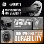 orange | interior suspension system and features detail | Cap Style Hard Hat — GE PPE GH327, ANSI Z89.1-2014 Type 1 Class E Dielectric | GH327O