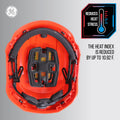 orange, Non-Vented | ANSI Type 1, Class C | Non-Vented Type 1 Safety Helmet with Koroyd — GE PPE GH401, ANSI Z89.1-2014 Class E | GH401O