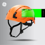 orange, Vented | worker wearing helmet on construction site | Vented Type 2 Safety Helmet with Koroyd — GE PPE GH500, ANSI Z89.1 Class C | GH500O
