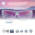 pink/white, Clear Anti-Fog | front view showcasing scratch resistant lens coating | Wrap-Around Safety Glasses — GE PPE 30 Series, ANSI Z87.1 | GE130CAF