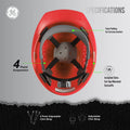 red | GH326R vented cap style hard hat with chin strap | Vented Cap Style Hard Hat — GE PPE GH326, ANSI Z89.1-2014 Type 1 Class C | GH326R