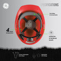 red | interior top-down view showing suspension system | Cap Style Hard Hat — GE PPE GH327, ANSI Z89.1-2014 Type 1 Class E Dielectric | GH327R