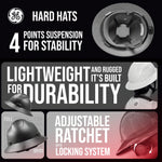 red | top-down interior suspension system view | Full Brim Hard Hat — GE PPE GH329, ANSI Z89.1-2014 Type 1 Class E Dielectric | GH329R