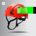red, Vented | worker wearing helmet at construction site | Vented Type 2 Safety Helmet with Koroyd — GE PPE GH500, ANSI Z89.1 Class C | GH500R