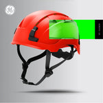 red, Vented | worker wearing helmet at construction site | Vented Type 2 Safety Helmet with Koroyd — GE PPE GH500, ANSI Z89.1 Class C | GH500R