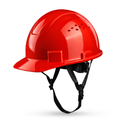 red | GH326R vented cap style hard hat with chin strap