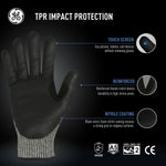 2xl, 1 Pack | ANSI Cut Level 5 | TPR Impact Foam Nitrile Work Gloves — GE PPE GG244, Impact Resistant | GG2442XLC