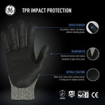 s, 1 Pack | ANSI Cut Level 5 | TPR Impact Foam Nitrile Work Gloves — GE PPE GG244, Impact Resistant | GG244SC