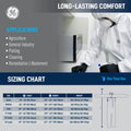 s | model wearing protective coverall in lab | Microporous Disposable Coverall Type 5/6 — GE PPE GW904, 63 GSM, Elastic Hood | GW904S