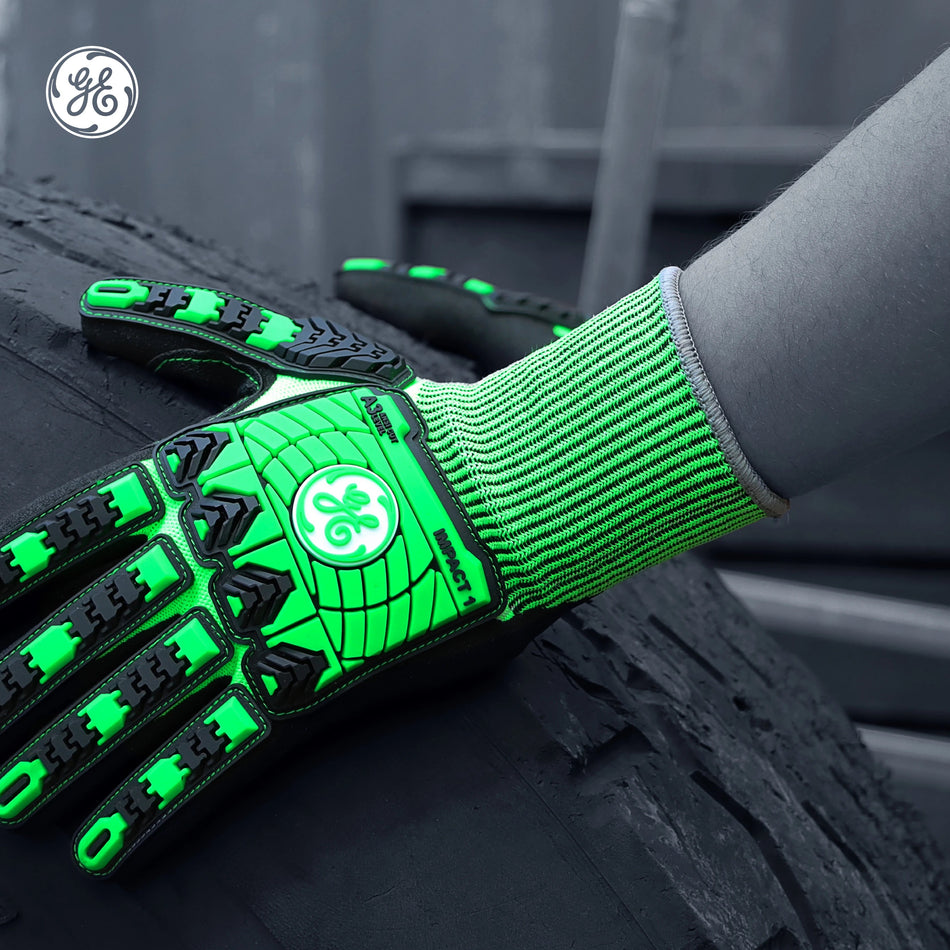 m | Sandy Nitrile TPR Impact Work Gloves — GE PPE GG240, Impact Resistant | GG240MC