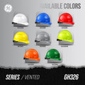 hi-vis lime | available color options grid view | Vented Cap Style Hard Hat — GE PPE GH326, ANSI Z89.1-2014 Type 1 Class C | GH326HN