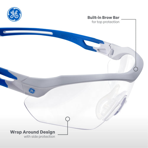 Wrap-Around Safety Glasses — GE PPE 10 Series, Anti-Fog, ANSI Z87.1