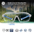 white/blue, Clear Anti-Fog | Wrap-Around Safety Glasses — GE PPE 10 Series, Anti-Fog, ANSI Z87.1 | GE110CAF