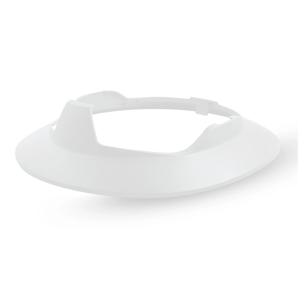 white | three-quarter view showing curved brim design | Full Brim Accessory — GE PPE GH626 | GH626W
