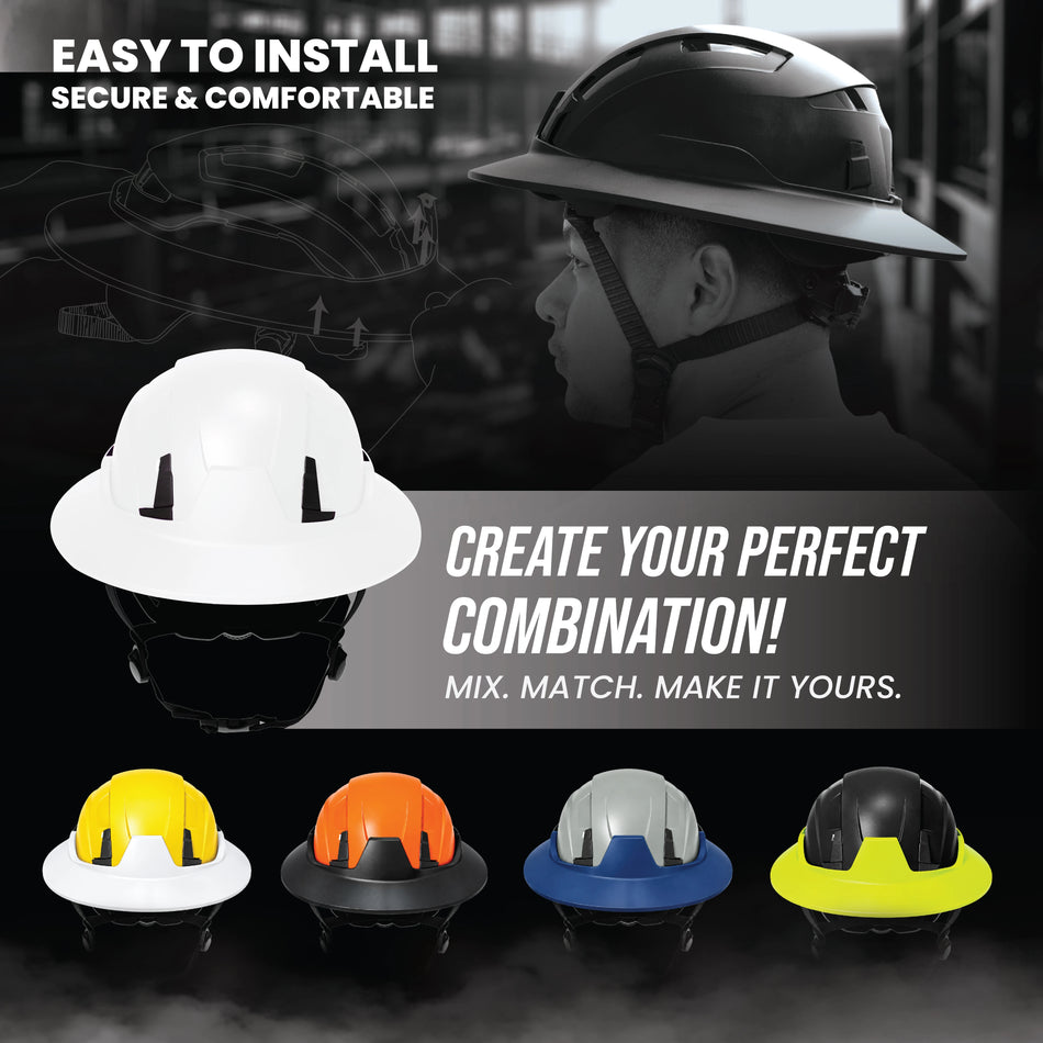 white | modular helmet brim color options lifestyle | Full Brim Accessory — GE PPE GH626 | GH626W