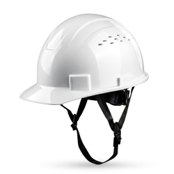 white | GH326W vented cap style hard hat with chin strap