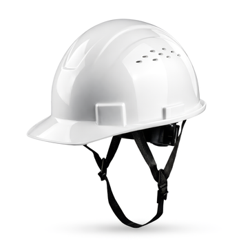white | GH326W vented cap style hard hat with chin strap