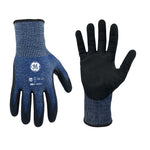xl, 1 Pack | front and back view of work gloves | Micro Foam Nitrile Dipped Cut Level 4 Gloves — GE PPE GG224, Cut Resistant | GG224XLC