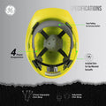 yellow | GH326Y vented cap style hard hat with chin strap | Vented Cap Style Hard Hat — GE PPE GH326, ANSI Z89.1-2014 Type 1 Class C | GH326Y