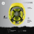 yellow | interior top-down view showing suspension system | Cap Style Hard Hat — GE PPE GH327, ANSI Z89.1-2014 Type 1 Class E Dielectric | GH327Y
