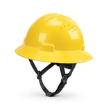 yellow | Full Brim Vented Hard Hat with 4-Point Ratchet Suspension – Type 1 Class C | GH328Y